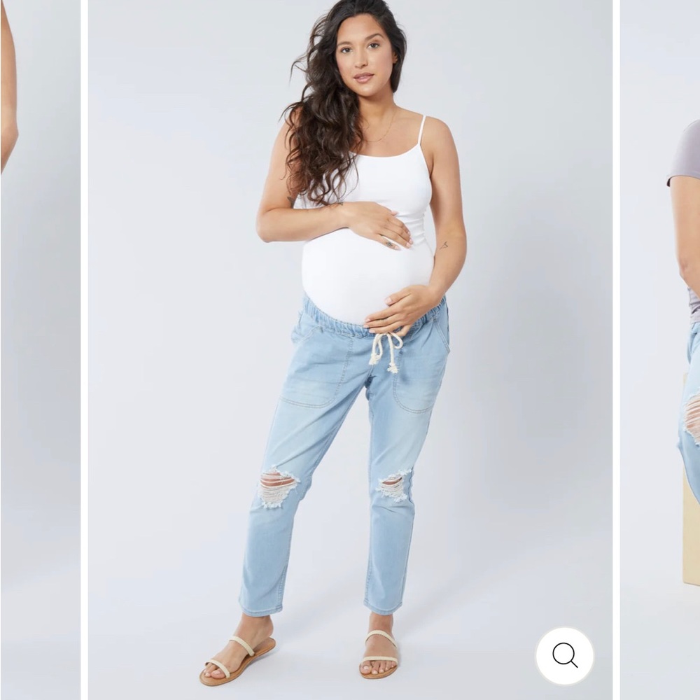 ✨3 for $15✨Ingrid & Isabel Maternity Slouchy drawstring waist Jeans Size M
